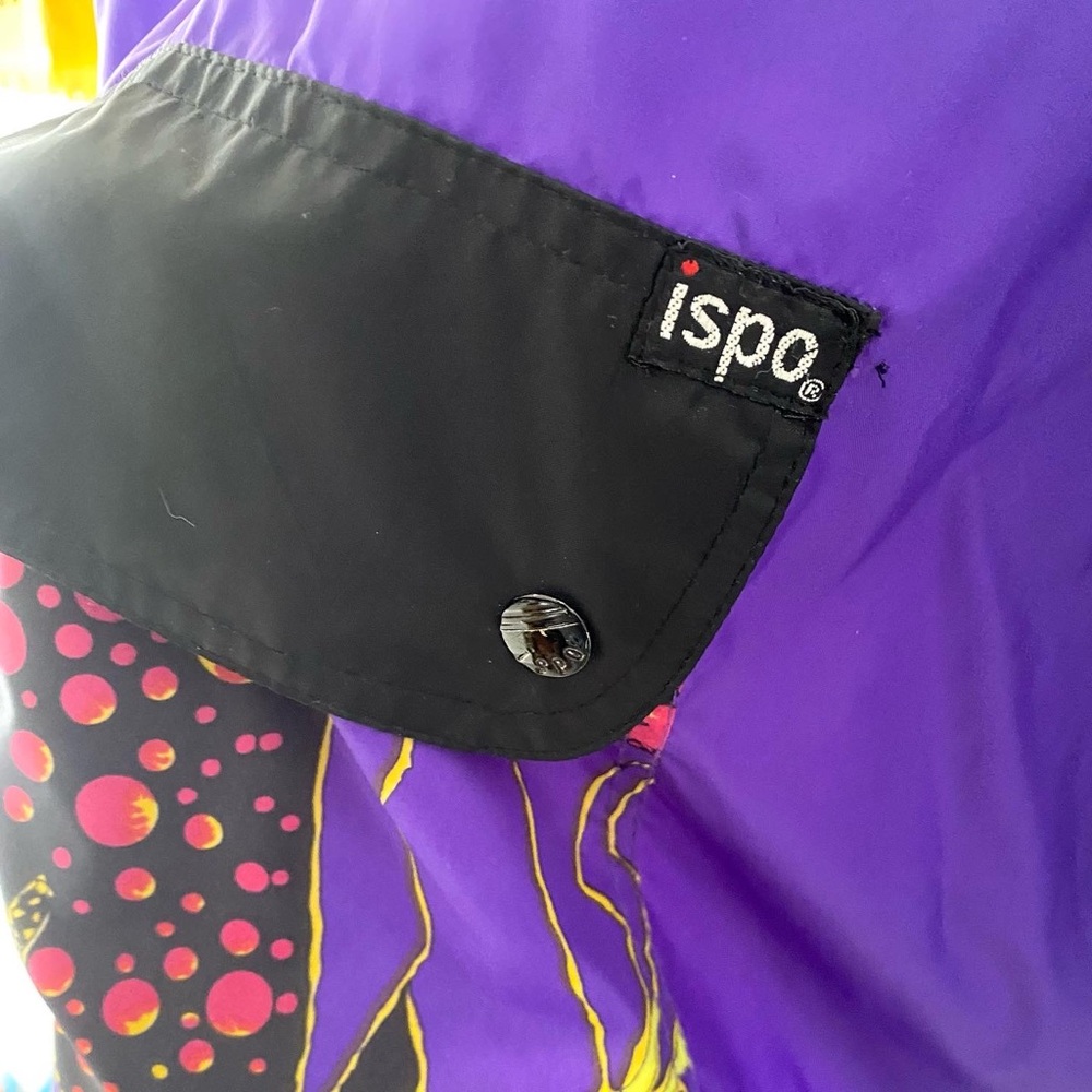 Vintage Purple Black & Hot Pink Pullover Windbreaker Jacket - Picture 2 of 6